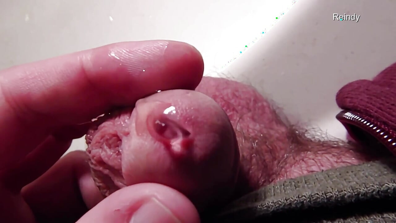 Peehole Piss Play Close up View in Slow Motion