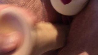 Bbw wife using vibe and dildo