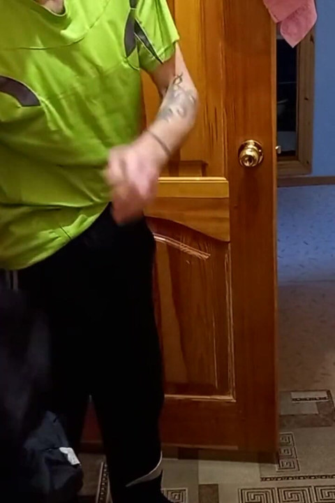 Doggy-style sex and blowjob to a courier