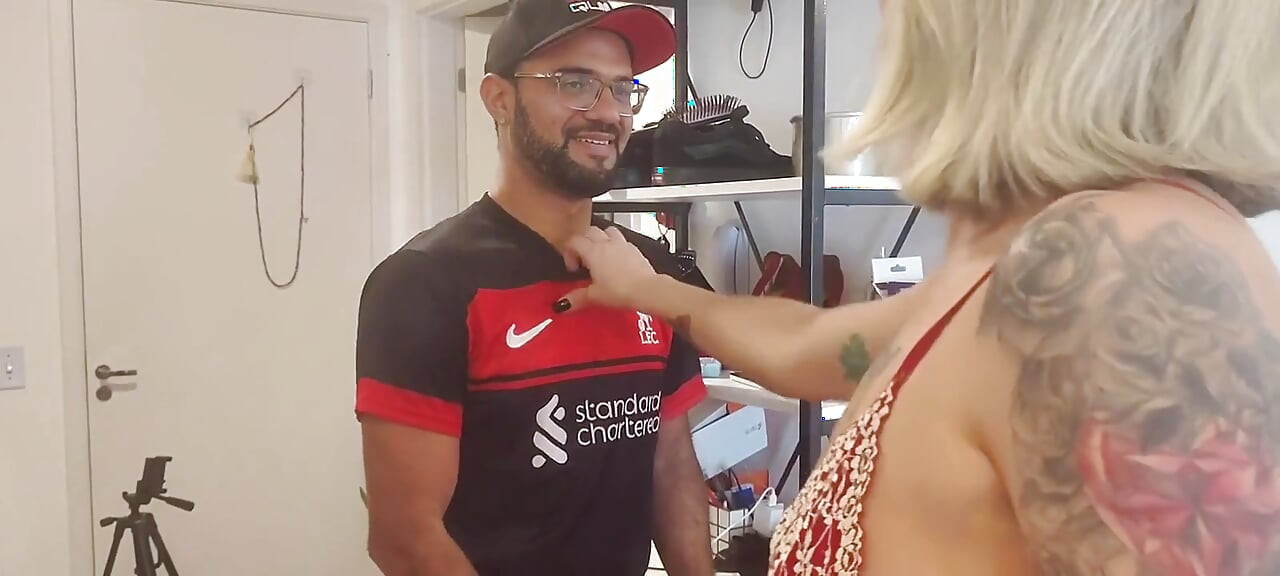 Mom Being Sexy in Front of the Mirror, Naughty Stepson