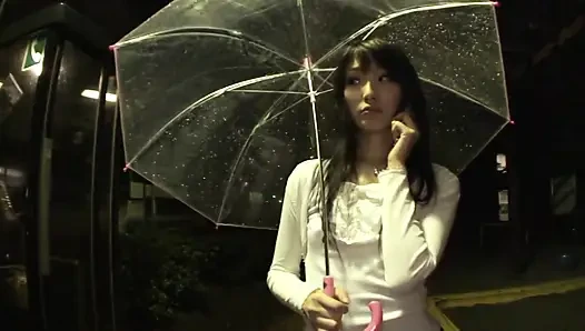 Adorable Japanese teen moans while taking in two hard boners