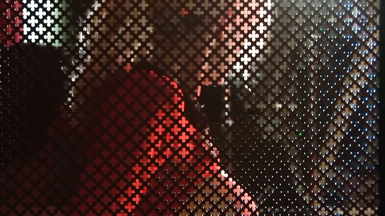 Red Mesh Top and Fishnets - Platinum Blonde Rides Him in the Candlelit Booth
