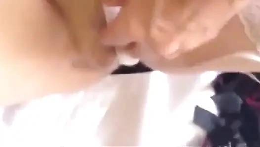 French whore clothed-sex in nightie, satin panties and lingerie, heels & fishnet, blowjob, rimjob