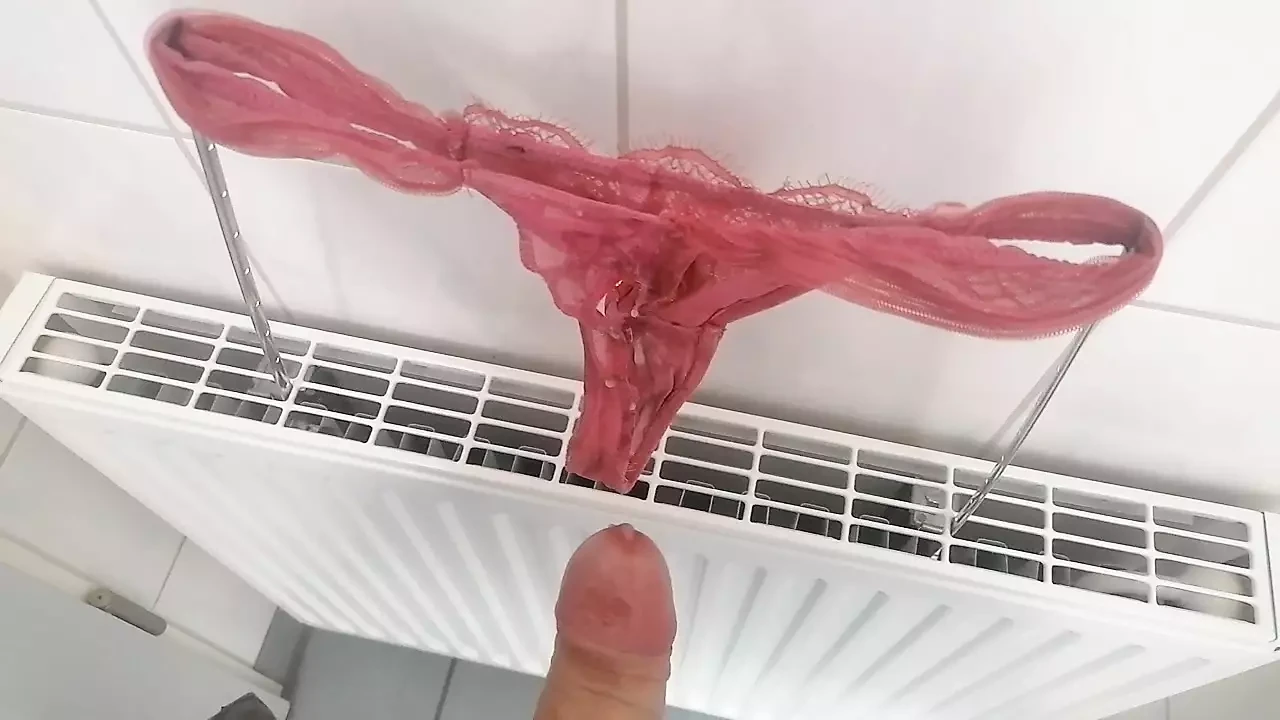 cum in dirty panty thong from User wife jerk Off