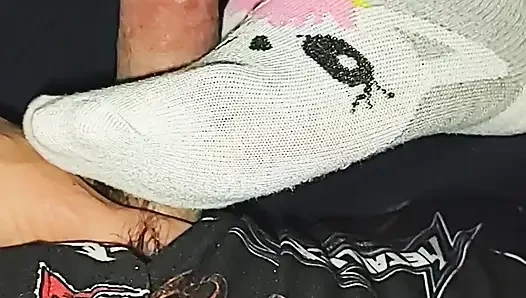 Naughty Little Unicorn Ankle Socks Sockjob Cum