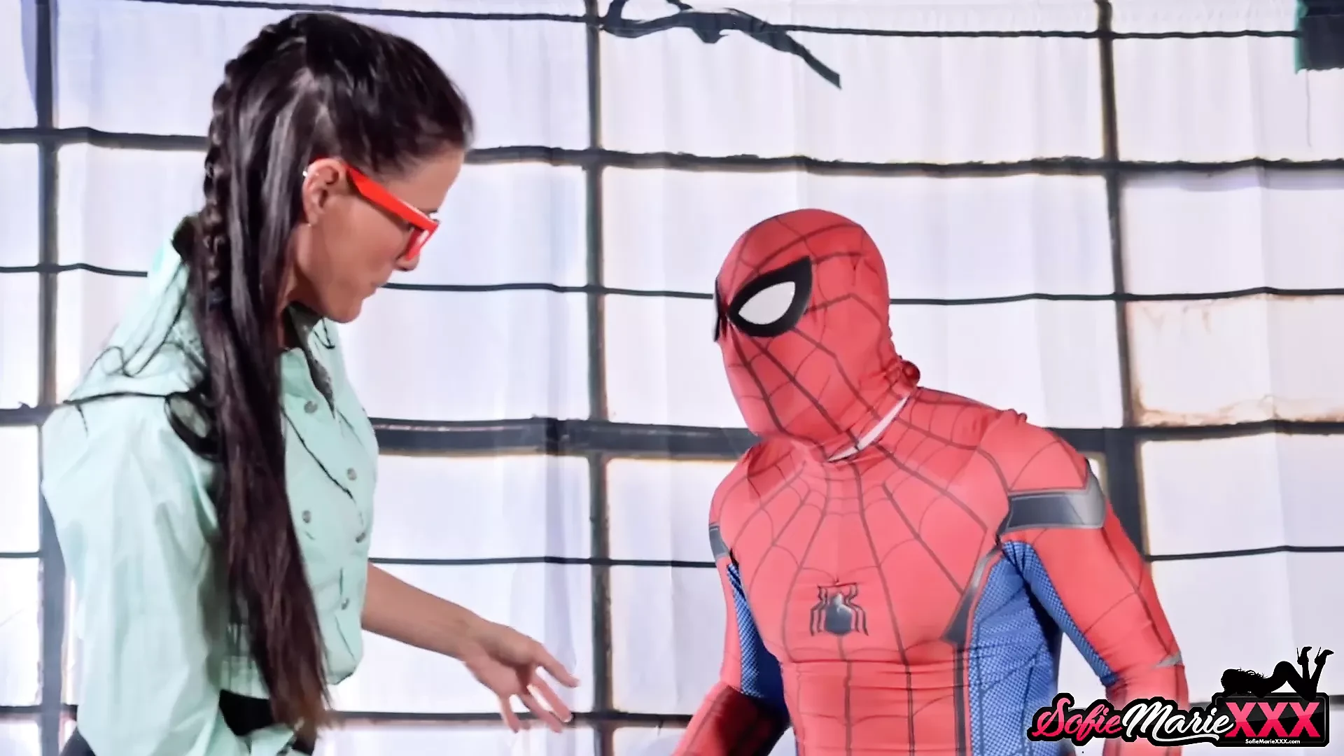 Naughty Aunt Sofie Marie Sucks Spiderman#s Massive Hard Dick