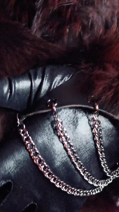 FUR FETISH video: beautiful Mistress tease and seduce. ASMR and JOI. Arya Grander.