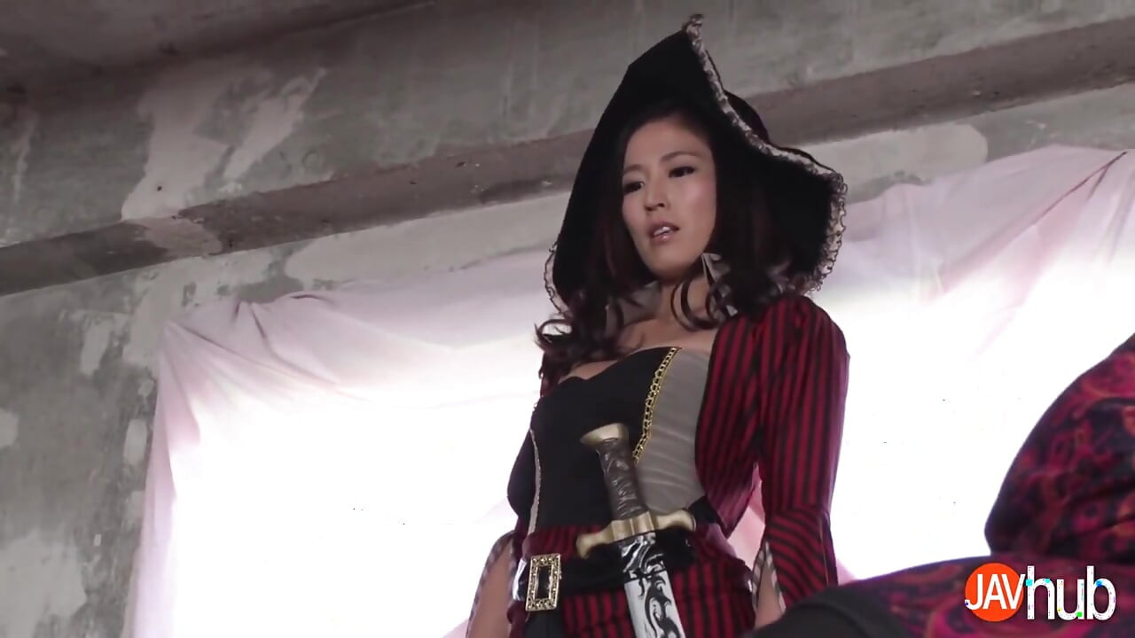 Horny Asian Mori Hoshizora's Pirate Cosplay Gangbang