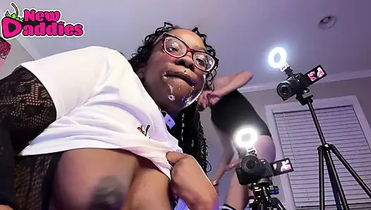 Premium Ebony Throat - Bwc Face Fucking Big Tits Black Babe