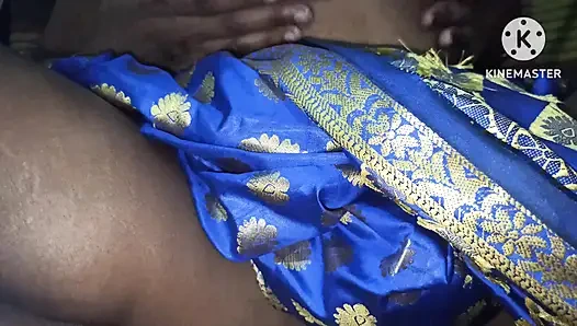 Деревенская новая замужняя пара оба работают вместе, романтика красивая