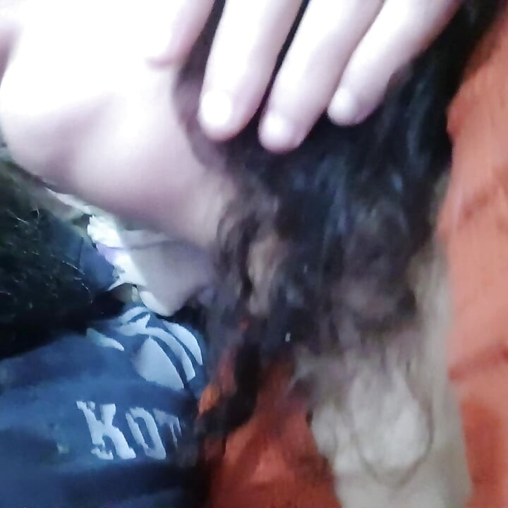 Naughty tongue POV dancing in a sexy and exciting kiss with the slut jerking off his hard cock