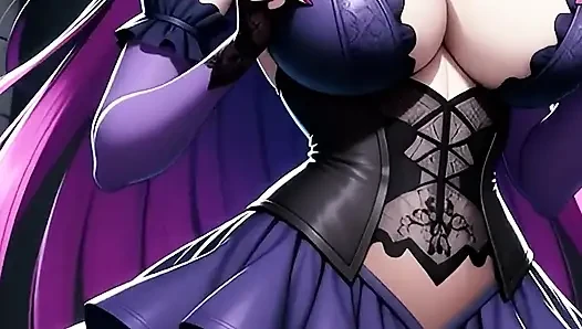 Gadis gotik hentai dengan rambut seksi lagi pamer toket besarnya 1