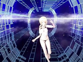 Genshin Impact - Lumine - dança fofa de calcinha preta sexy + cenas de sexo (3D HENTAI)