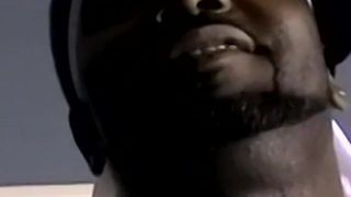 Hunky black amateur tugs his massive BBC and cums