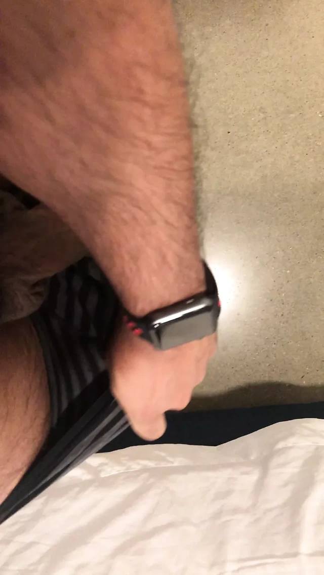 Hairy verbal guy dirty talks to you while you suck