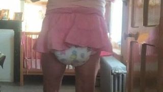Difficult to walk with my thick diaperw