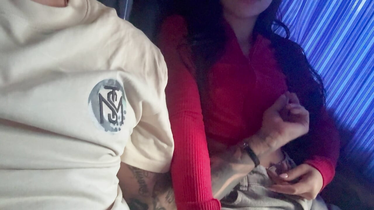 Road to MEDELLIN, jerkoff and fingering pussy with in public service bus