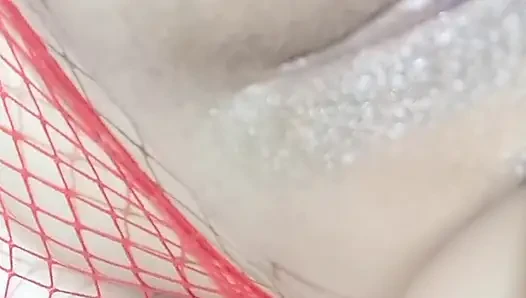 These huge natural tits in oil were fucked and finished