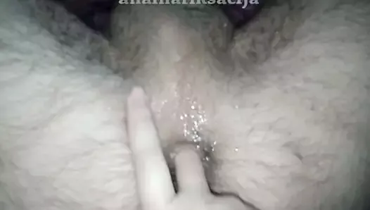Serbian girl fingering my asshole - prostate massage and cum