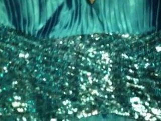 Ljusblå balklänning i satin