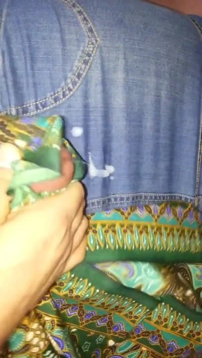 cum on wife's pregnant jeans skirt