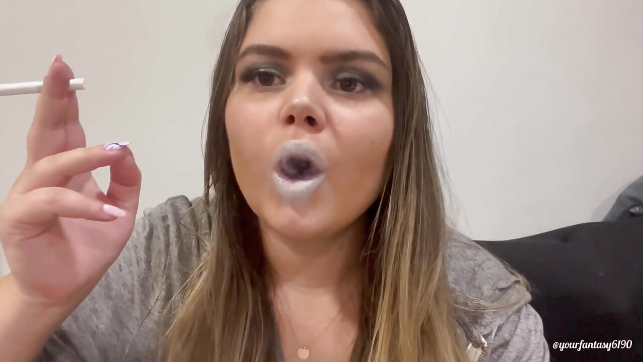 Circles of smoke with silver lipstick
