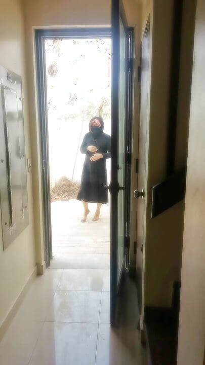 Stepping Outside to tease my neighbours while wearing Hijab