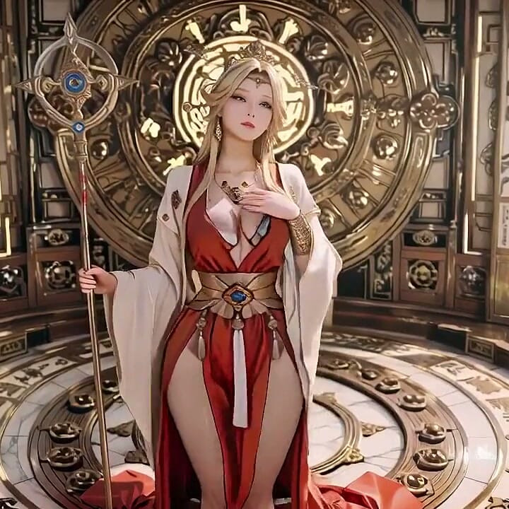 Dewi blonde dalam merah & putih! Melutut, mengusap dadanya, dan menakjubkan kembali ke dewan putih tulen.