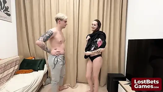 A Thrilling Game of Strip Hand Slap Ends with a Wet Blowjob