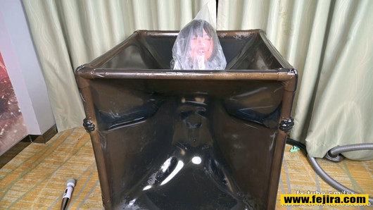 Fejira com Latex vacuum box heavy rubber breathplay