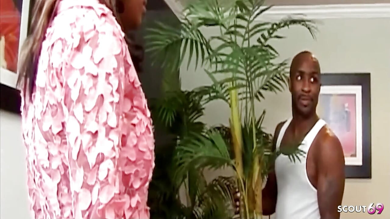 Ebony Teen Janae Foxx with Big Natural Tits and a Hairy Pussy Getting Fucked in a BBC Threesome