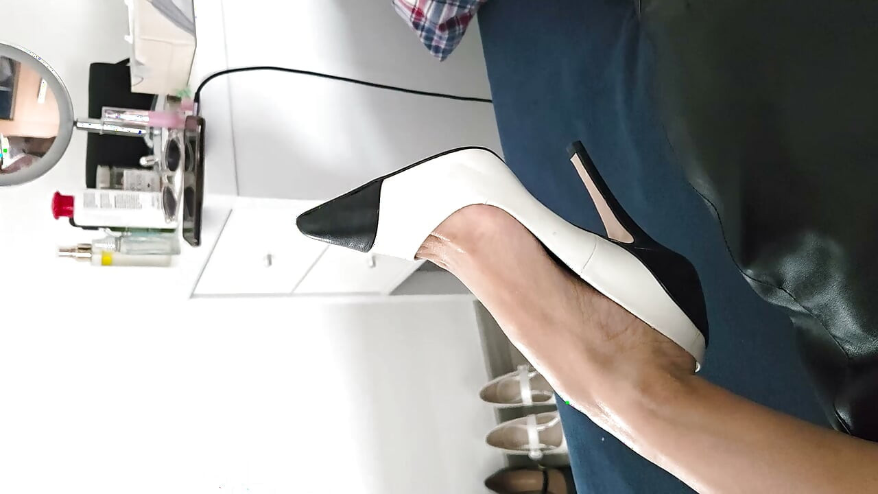 Her size 36 black and white heels were almost thrown away