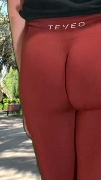 Captivating moment from "Big ass big dick shemale flashing in public in tight see through pants"