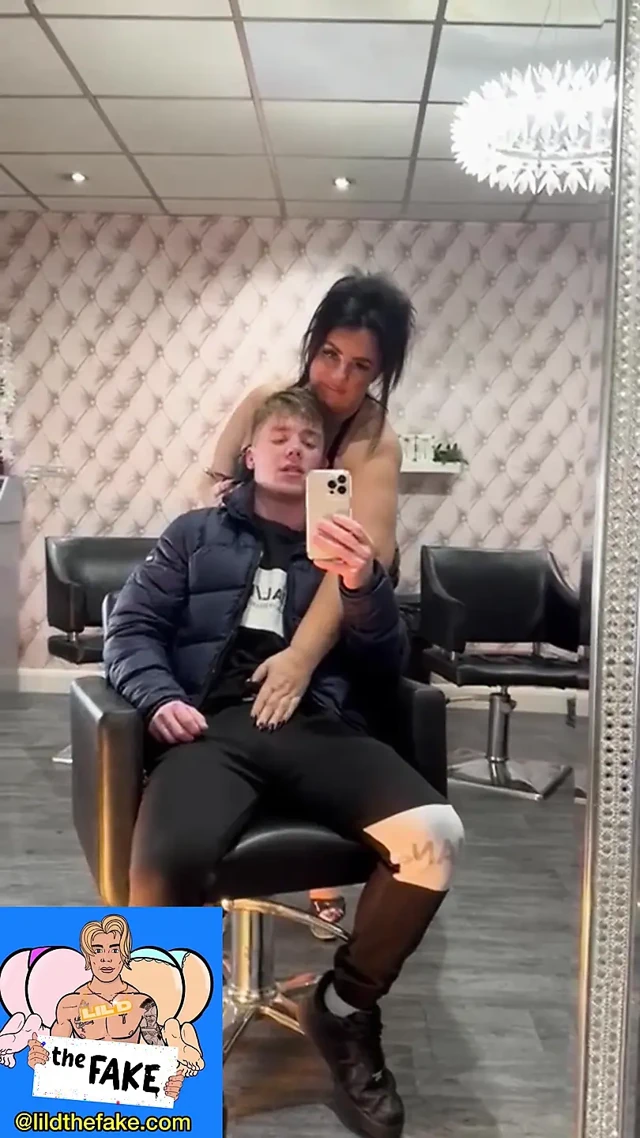 BBW Scouse MILF sucks and fucks son friend in her hair salon