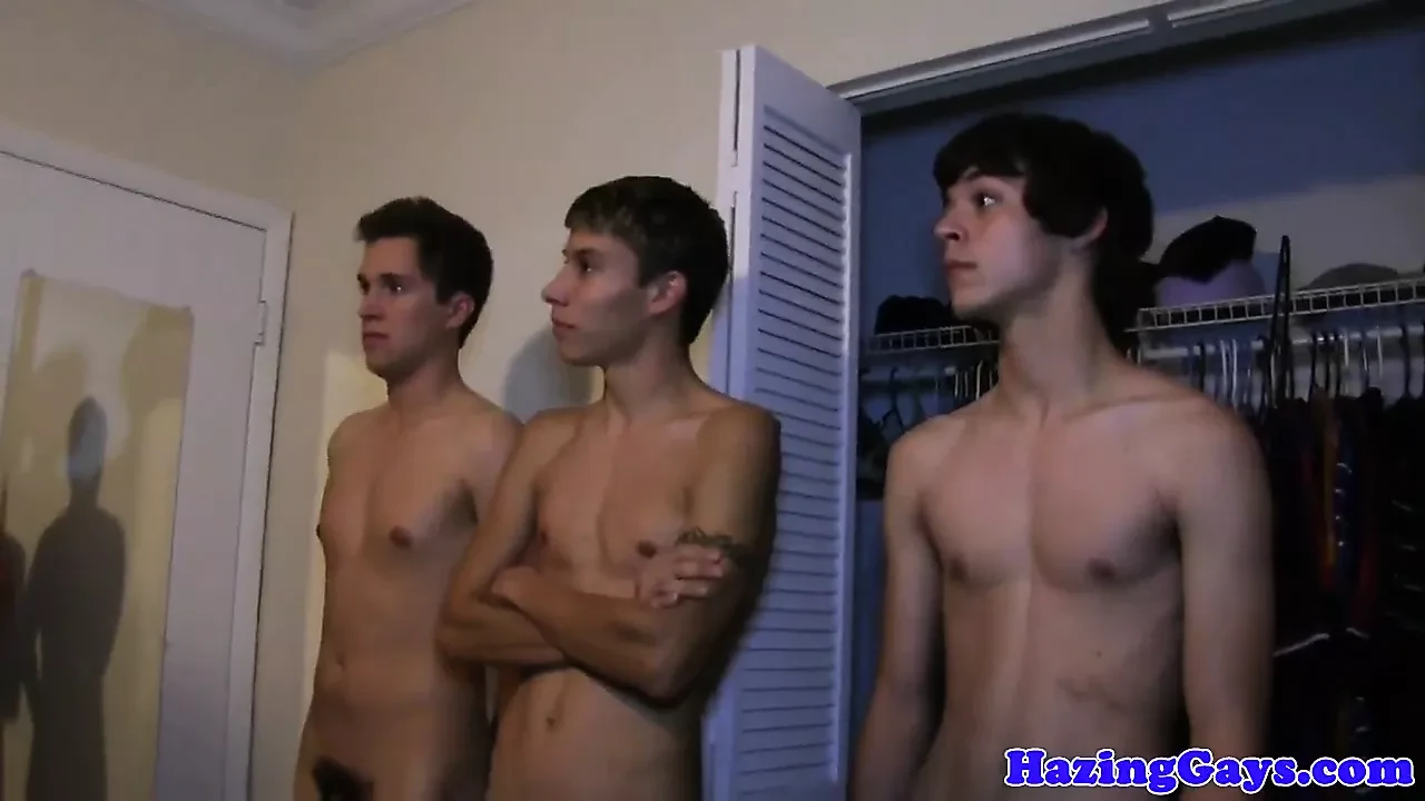 Straight twinks ass hazed by frat members
