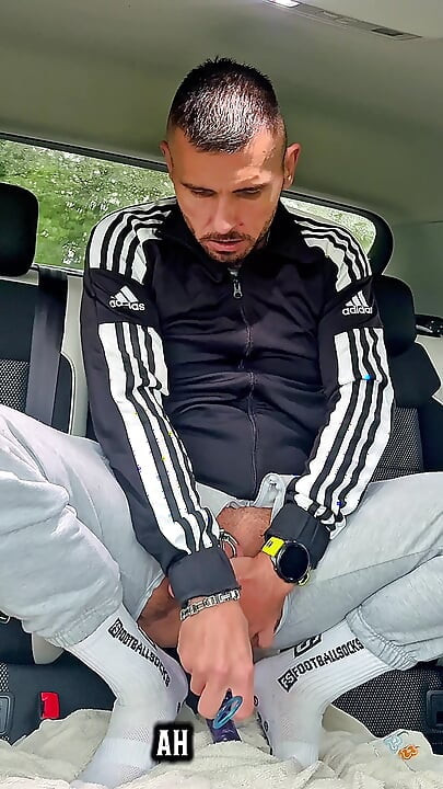 Chav-lad in a Tracksuit and White Socks Outside in Public Fun