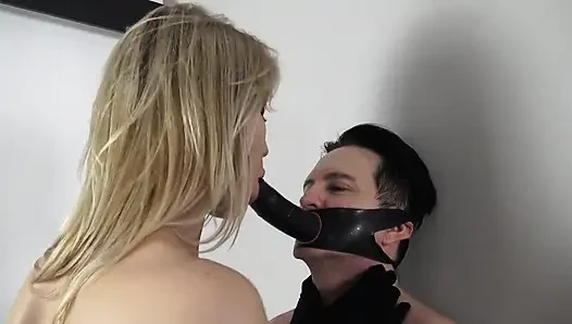 Giantess Gloves Ch with Face Dildo Sucking Teasing