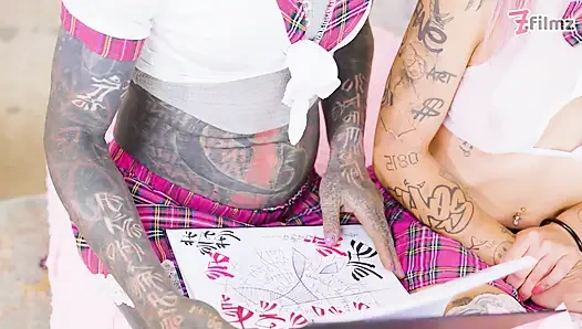 School TRANS girl ANAL fucks and gapes teen ASS - ass eating, rough fuck, big cumshot