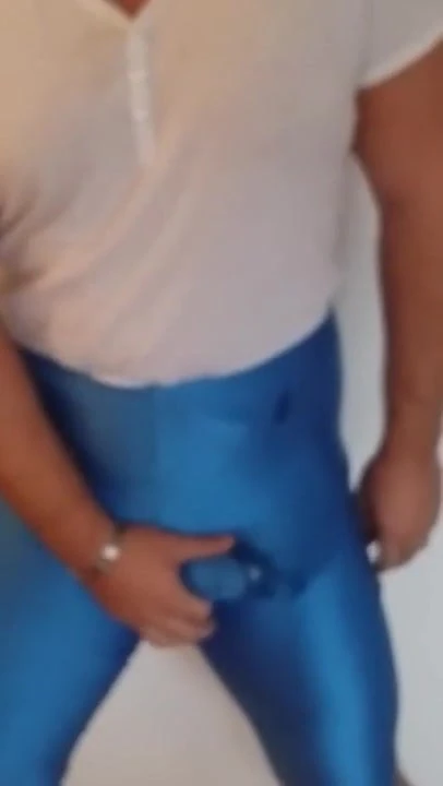 Blue spandex tights play