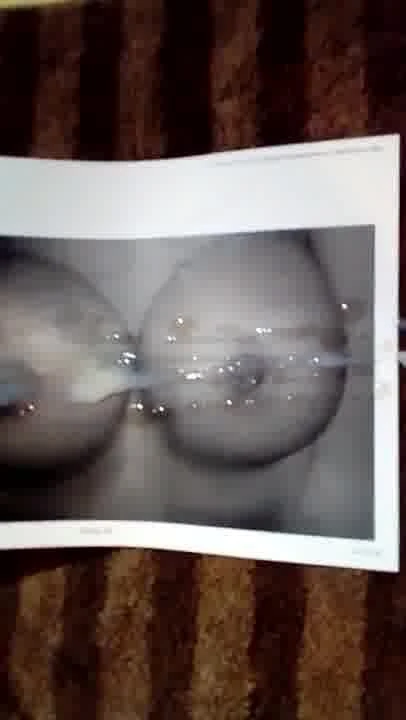 Big blast on gorgeous tits