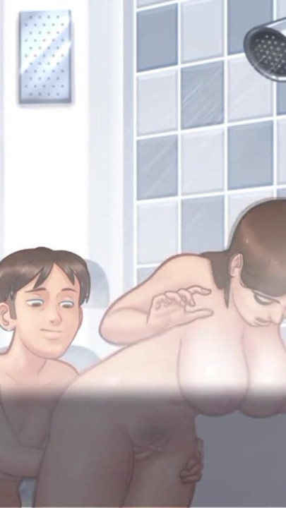 Milf Step-Mom Debbie All Shower lewd Scenes! summer time saga new update | Clip 1