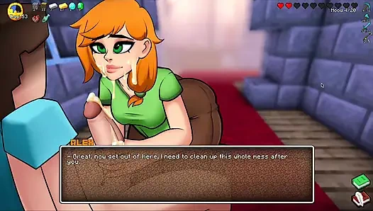 HornyCraft Minecraft Parody - Alex Gives Steve the Best Handjob Ever for Emeralds