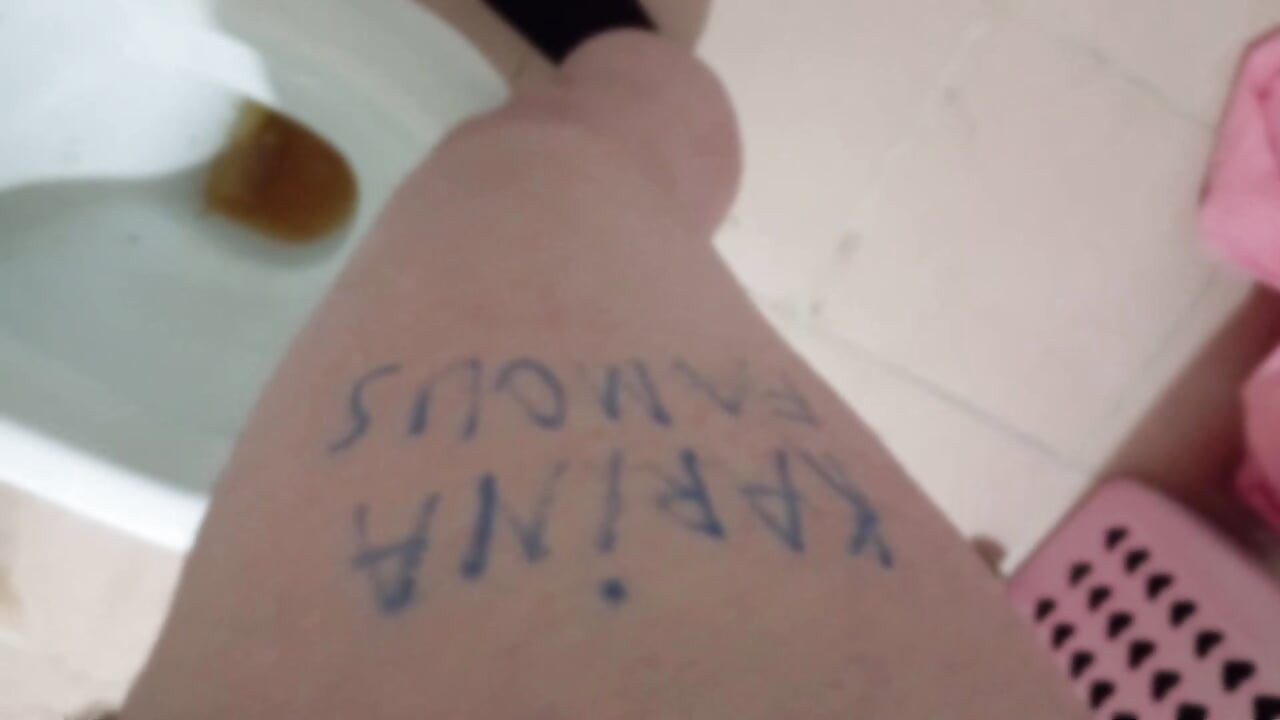 I pissing first with my little shemale dick and then masturbate and cum - Part 3