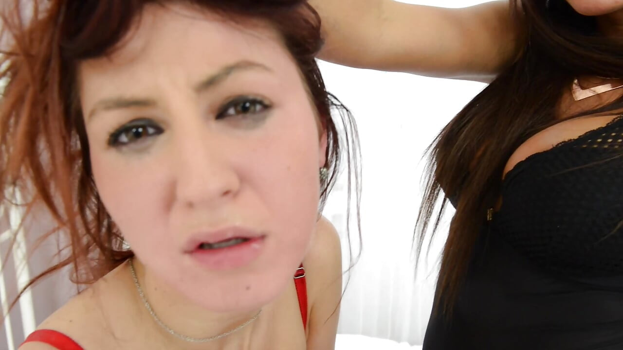 Faceslapping Extreme - Swallow My Spit or I Break Your Fucking Face - Domina Nia Black and Slave Meg Magic