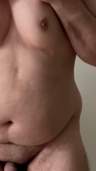 Big tits chubby fat Arab guy with small hairy cock playing with body | Clip 1