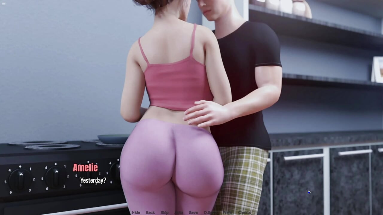 Japonesa madrasta mostrando peitos e bunda na cozinha
