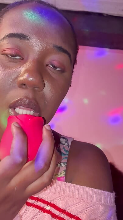 solo black girl, hairy pussy, and sextoys