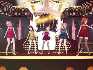 MMD R-18 Аниме-девушки сексуально танцуют, клип 357