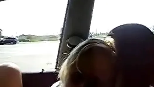 Horny wife masturbating in car