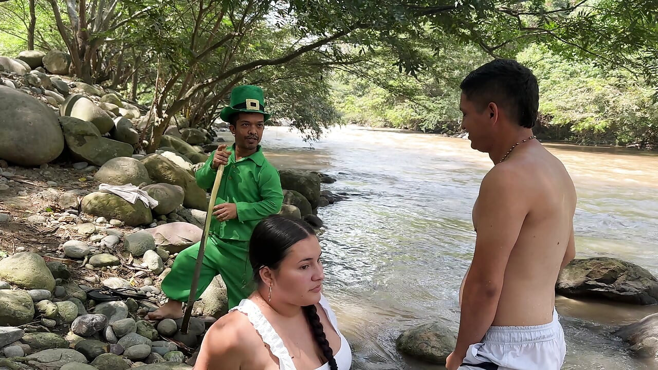 Mysterious magic goblin makes me fuck my big ass stepsister in exchange for letting us out of her magical river